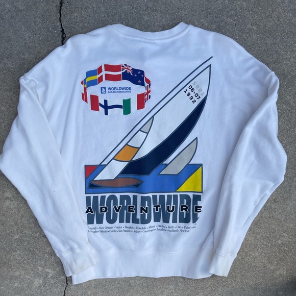 H&M vintage men's oceanic yacht race ‘92 oversized crew -size medium/large - Picture 1 of 5
